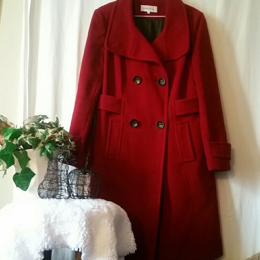 Red wool coat